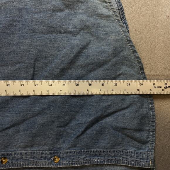 Vtg Cleveland Browns Embroidered Helmet Button Down Shirt Mens XL Blue Denim NFL - Picture 5 of 7